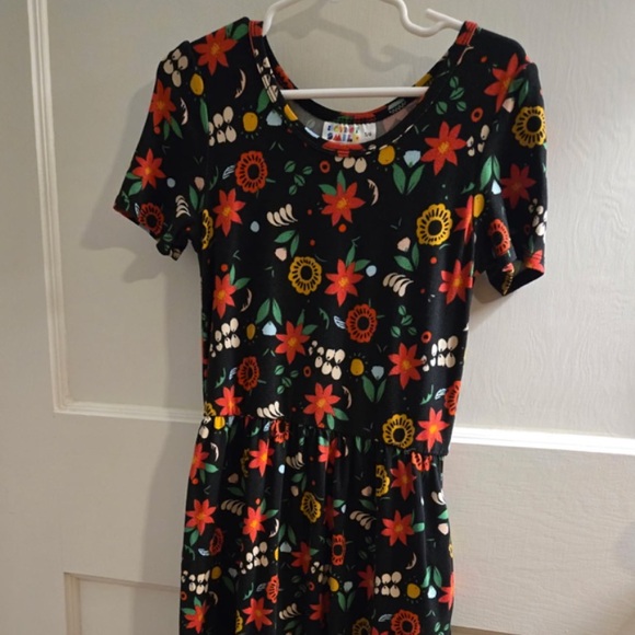 DOT DOT SMILE Girls 5/6 Holiday Floral Maxi Poinsettia Print Christmas Dress - Picture 3 of 7